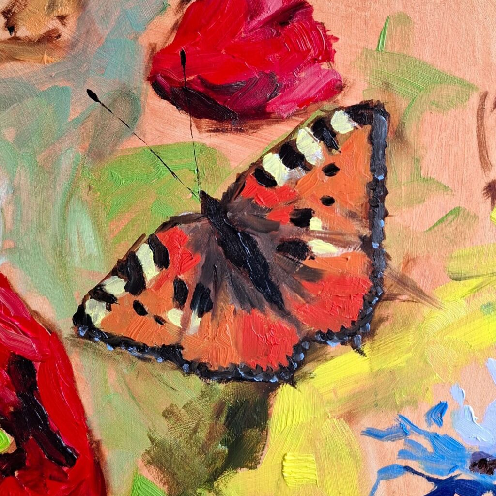 Vlinder schilderij door Sanne Nienhuis